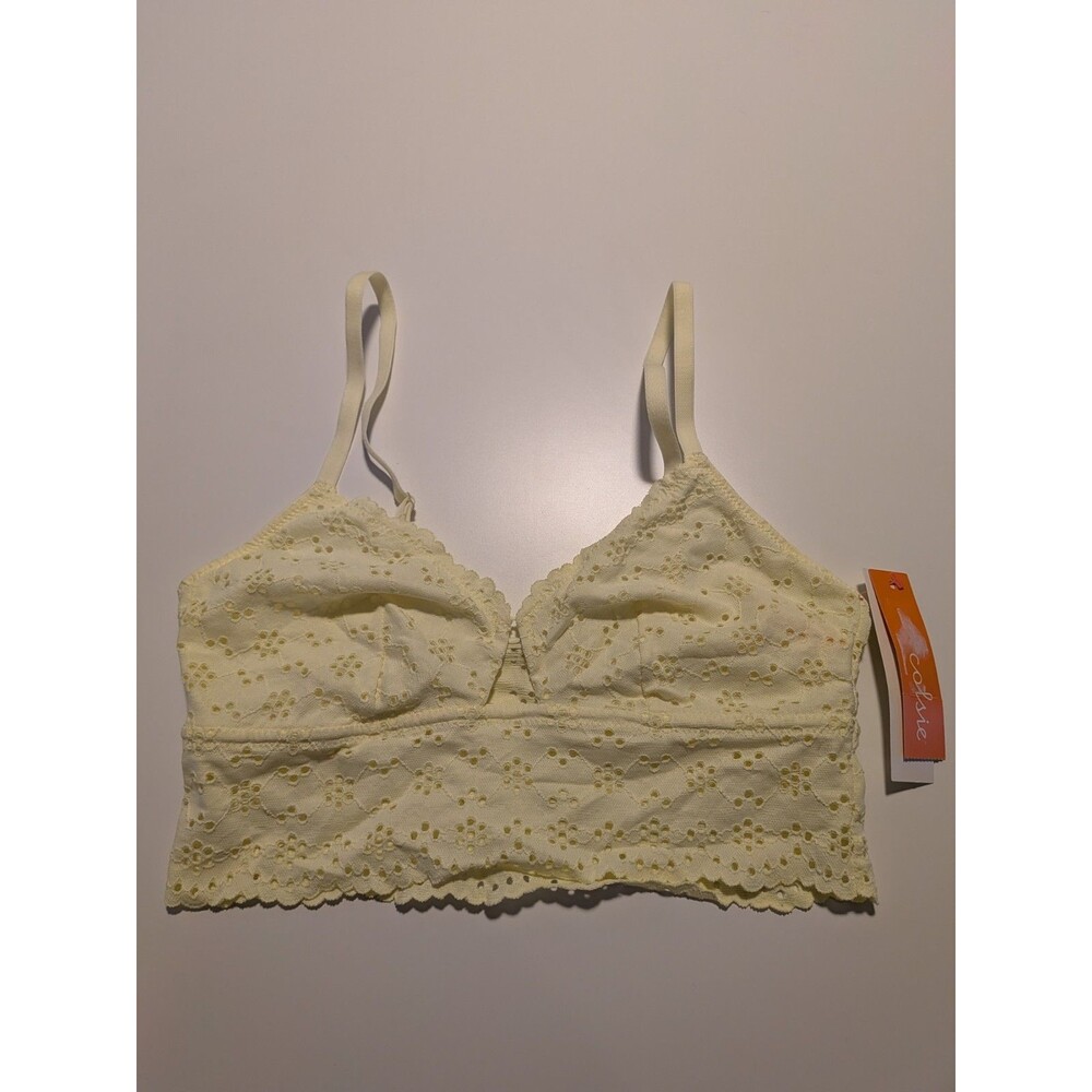 Colsie Women’s Bra Top Size Small Yellow Lace NWT